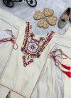 OC 225 Pure Khadi Cottan With Embroidery Sequence Work Kids Wear Girls Top With Plazzo Set Wholesale Clothing Distributors In India